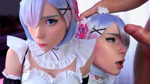 Kawaii Hizmetçi verir Deepthroat patron Çük için boşalmak içinde ağız POV