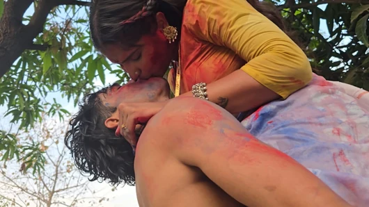 ateşli Hint Desi Sevgililer Holi Özel Romance
